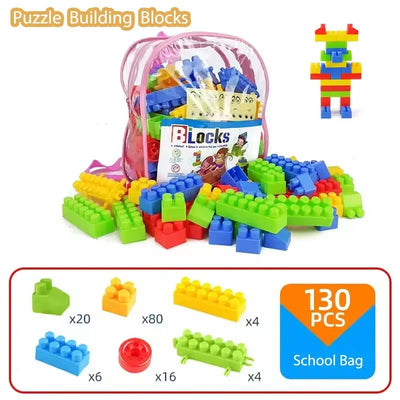 Assembled Building Block Toys 130 Pcs Large Particles Of Children's Stacking Toys Kindergarten Educational Early Education Toys