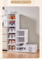 Shoes Storage Box Foldable Transparent Sneaker Shoe Organizers Cabinet Stackable Dustproof High-top Cabinet Shoe Rack Shelf