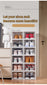 Shoes Storage Box Foldable Transparent Sneaker Shoe Organizers Cabinet Stackable Dustproof High-top Cabinet Shoe Rack Shelf