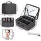 Smart LED Cosmetic Case With Mirror Travel Makeup Bag Large Capacity Female Beautician Skincare Product Makeup Case For Women