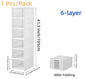 Shoes Storage Box Foldable Transparent Sneaker Shoe Organizers Cabinet Stackable Dustproof High-top Cabinet Shoe Rack Shelf