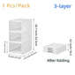 Shoes Storage Box Foldable Transparent Sneaker Shoe Organizers Cabinet Stackable Dustproof High-top Cabinet Shoe Rack Shelf
