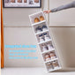 Shoes Storage Box Foldable Transparent Sneaker Shoe Organizers Cabinet Stackable Dustproof High-top Cabinet Shoe Rack Shelf
